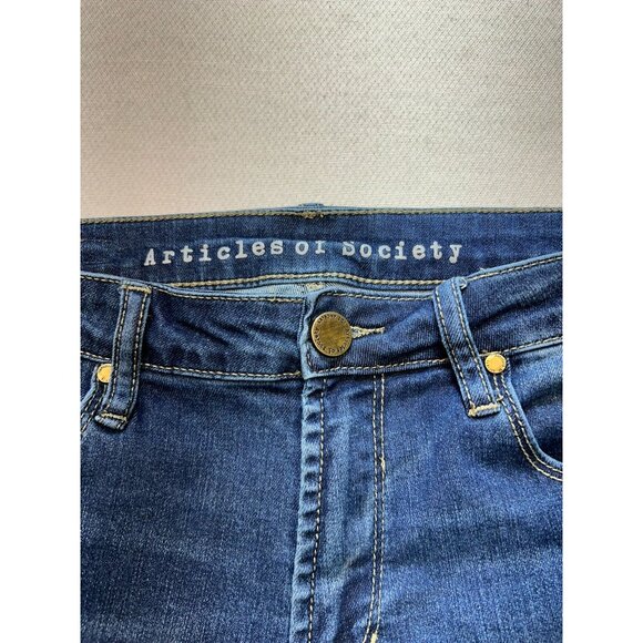 Articles Of Society Women's Sarah Distressed Jeans Stretch Denim Size 27 Blue - Picture 3 of 13